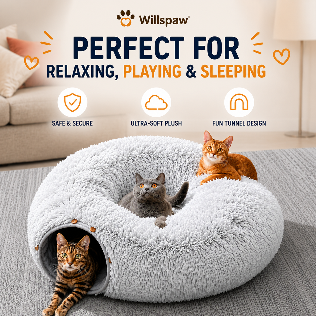 WillsPaw™ CozyTunnel Cat Cave