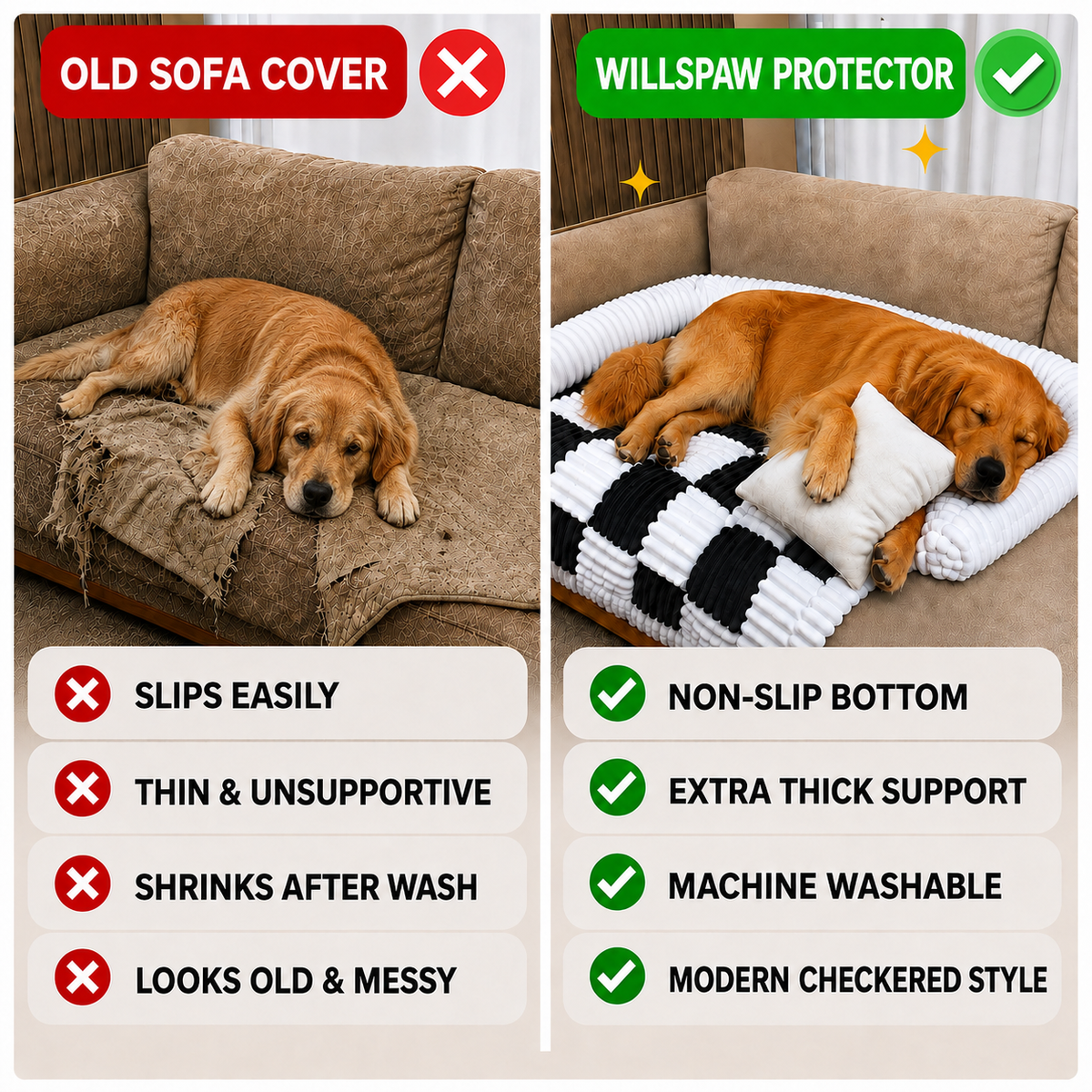 WillsPaw™ Ultra-Soft Calming Furniture Protector Cover